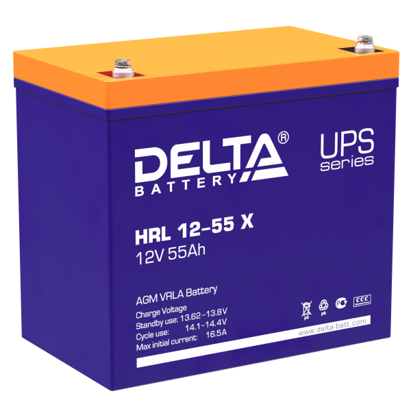 Аккумулятор для ИБП Delta Battery HRL 12-55 X 12 В 55 Ач